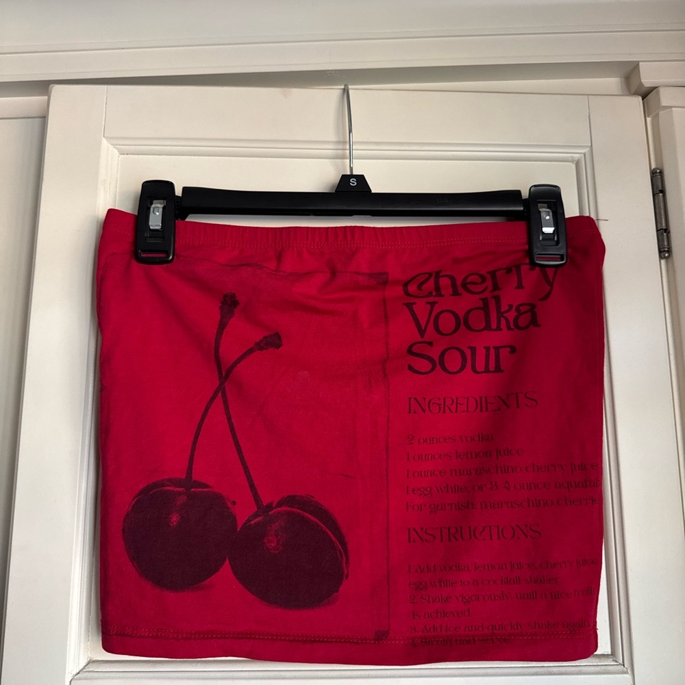 Princess Polly Red Cherry Print Tube Top